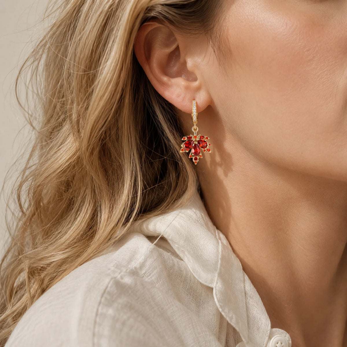 The Scarlet Leaf Earrings
