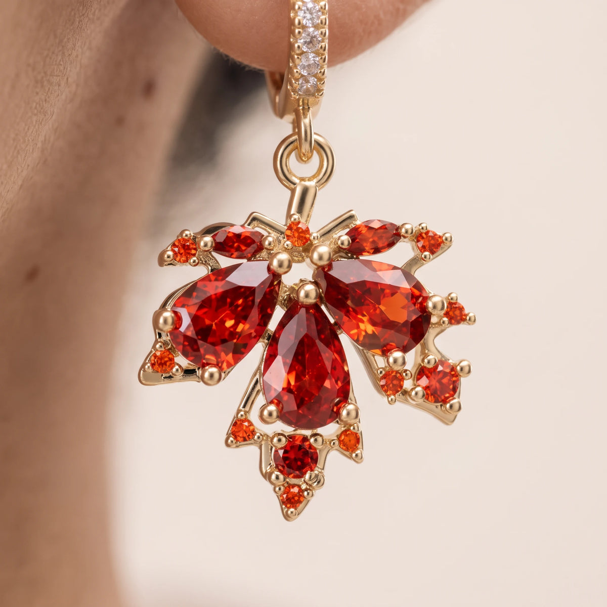 The Scarlet Leaf Earrings