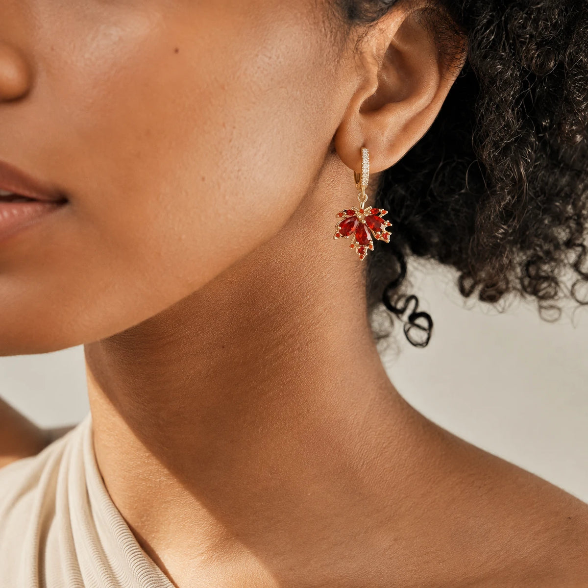 The Scarlet Leaf Earrings